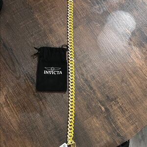 Invicta Gold and Silver Pave Cuban Link Bracelet